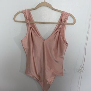 Pink V-Neck Bodysuit